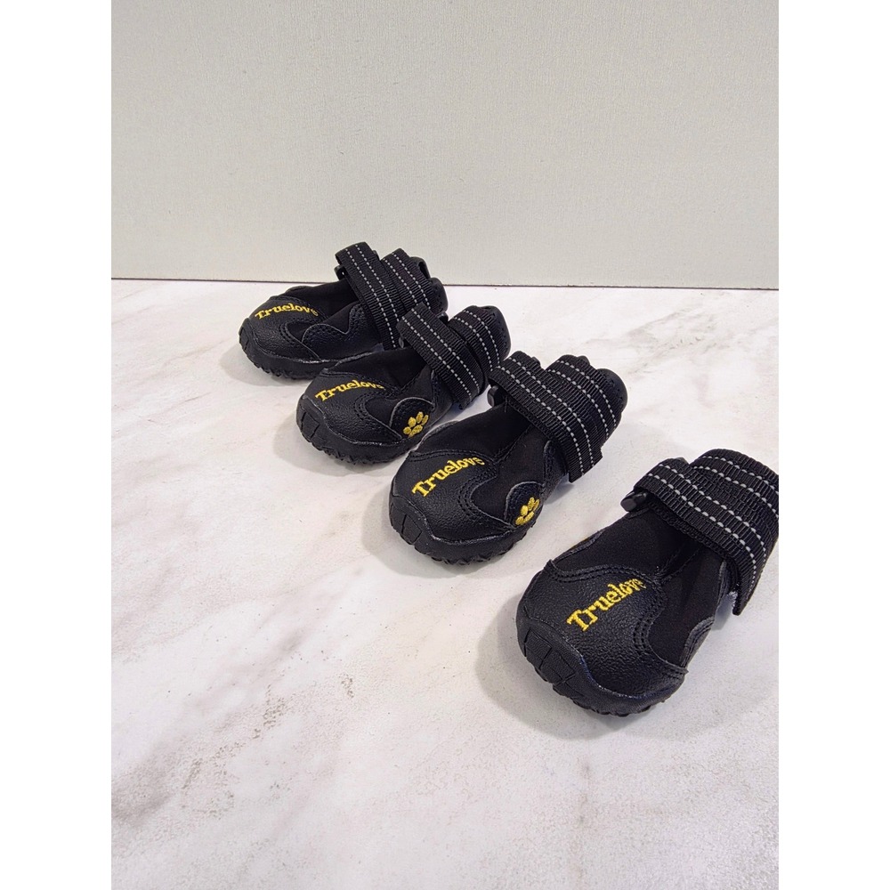 Outdoor Hiking Dog Boots Reflective Straps Truelove Size 1 Black Set of 4